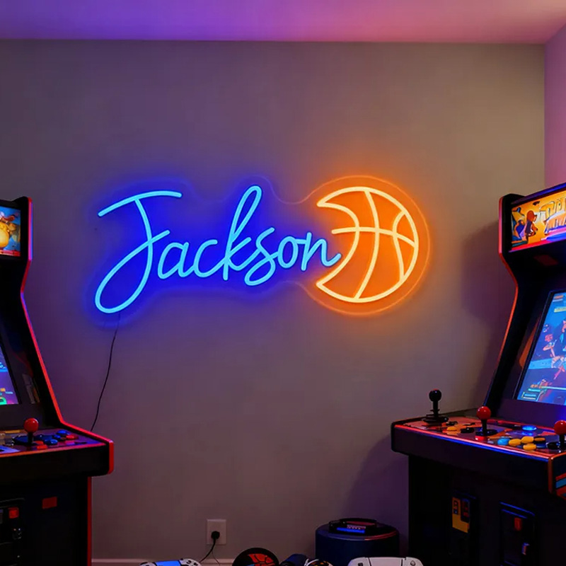 Personalized Basketball Neon Sign with Custom Name for Basketball Enthusiasts