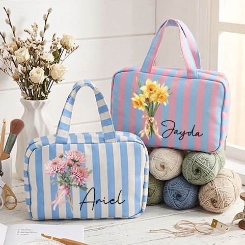 Personalized Name Crochet Tool Storage Bag Custom Expandable Hanging