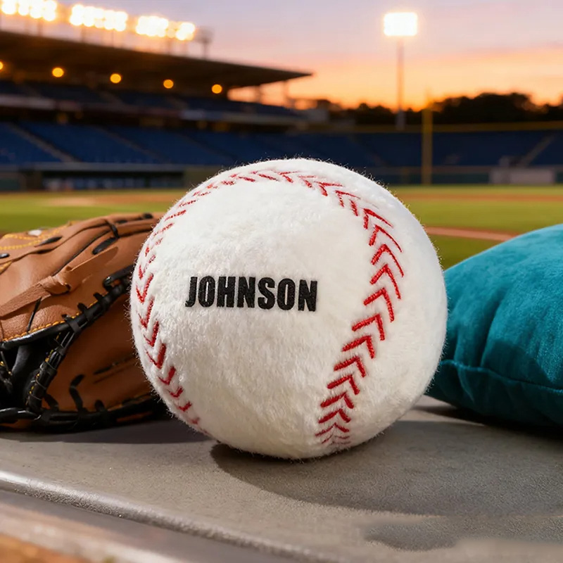 Personalized Baseball Shaped Pillow with Custom Name for Sports Lovers and Kids