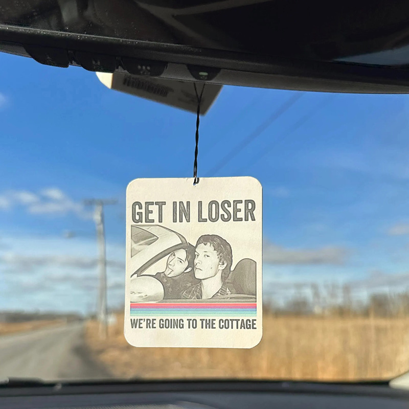 Personalized HR Hockey “Get in Loser We’re Going to the Cottage” Deisgn Air Freshener Novelty Gift for Fans Gift