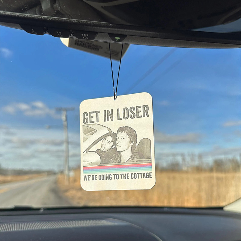 Personalized HR Hockey “Get in Loser We’re Going to the Cottage” Deisgn Air Freshener Novelty Gift for Fans Gift