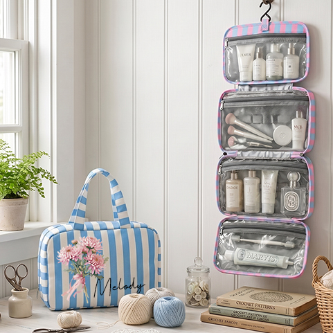 Personalized Name Crochet Tool Storage Bag Custom Expandable Hanging