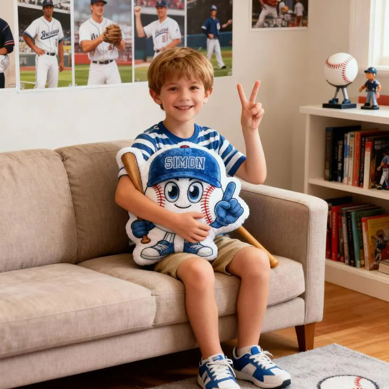 Personalized Baseball Pillow with Custom Name A Must-Have Gift for Sports Fans and Kids