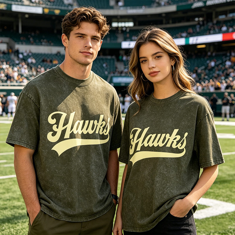 Personalized School Mascot Washed T-Shirt Custom Name Gifts For Back To School Sports Tee Team Mascot Shirt School Logo Tee