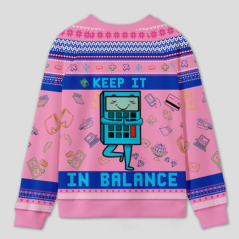 Personalized Funny Finance Yoga Ugly Sweater Office Holiday Party Gift for Accountants