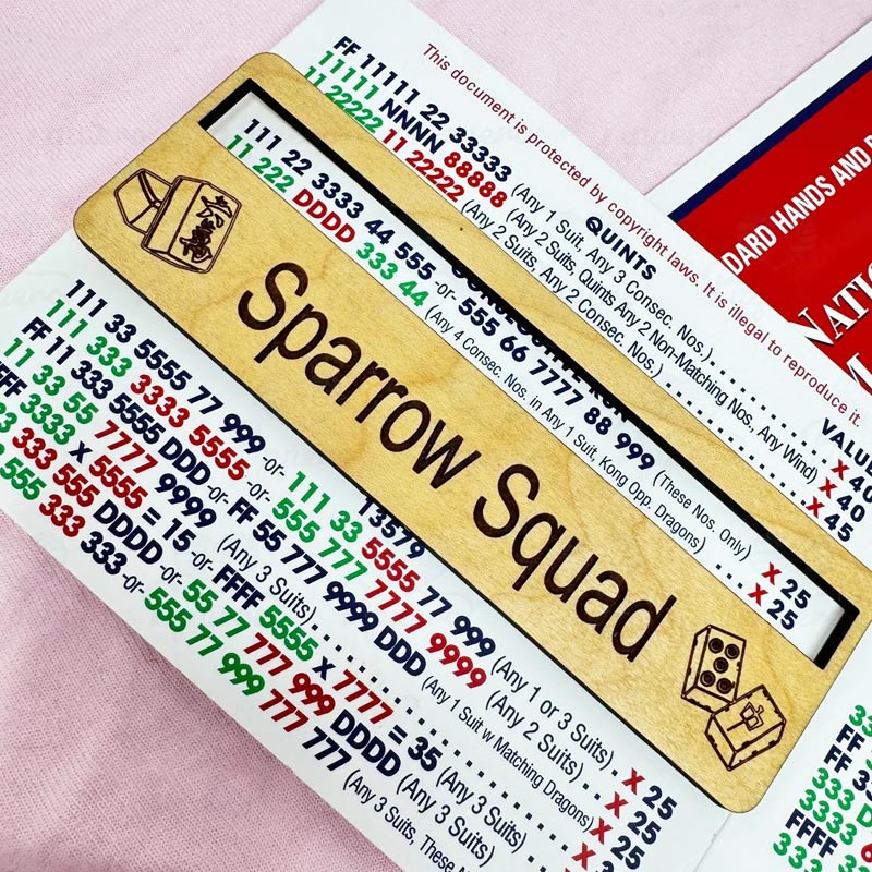 Personalized Wooden Acrylic Mahjong Line Finder Reader Custom Mahj Group Tournament with Mahjong Tile Accents Mah Jongg Lover Gift 