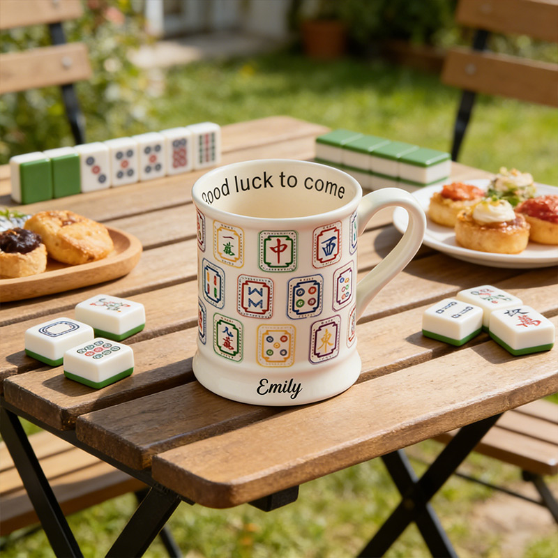Personalized Mahjong Mug Ceramic Custom Mahjong Club Gift for Mahjong Enthusiasts