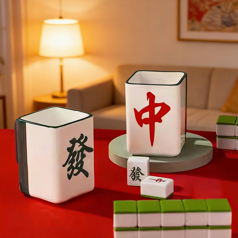 Mahjong Mug Ceramic Custom Mahjong Club Gift for Mahjong Enthusiasts