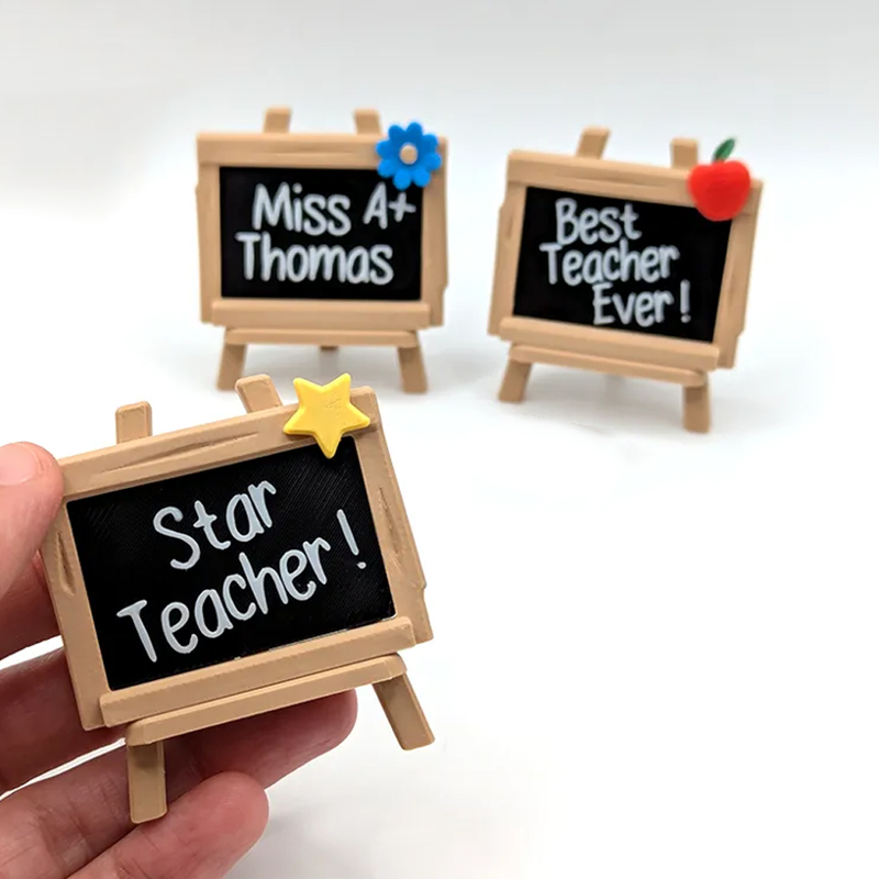 Personalized Message on Blackboard 3D-Printed Blackboard Stand Gift for Teacher