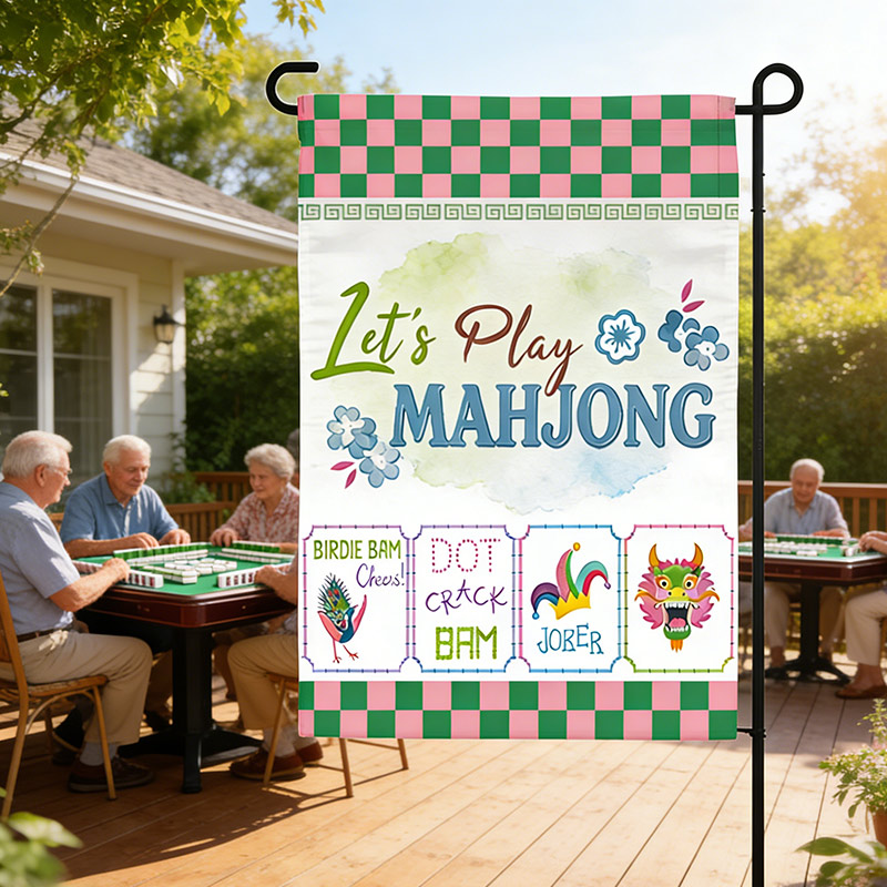 Mahjong Garden Flags Let's Play Mahjong Courtyard Decor Mahjong Parties and Gifts for Mahjong Enthusiasts