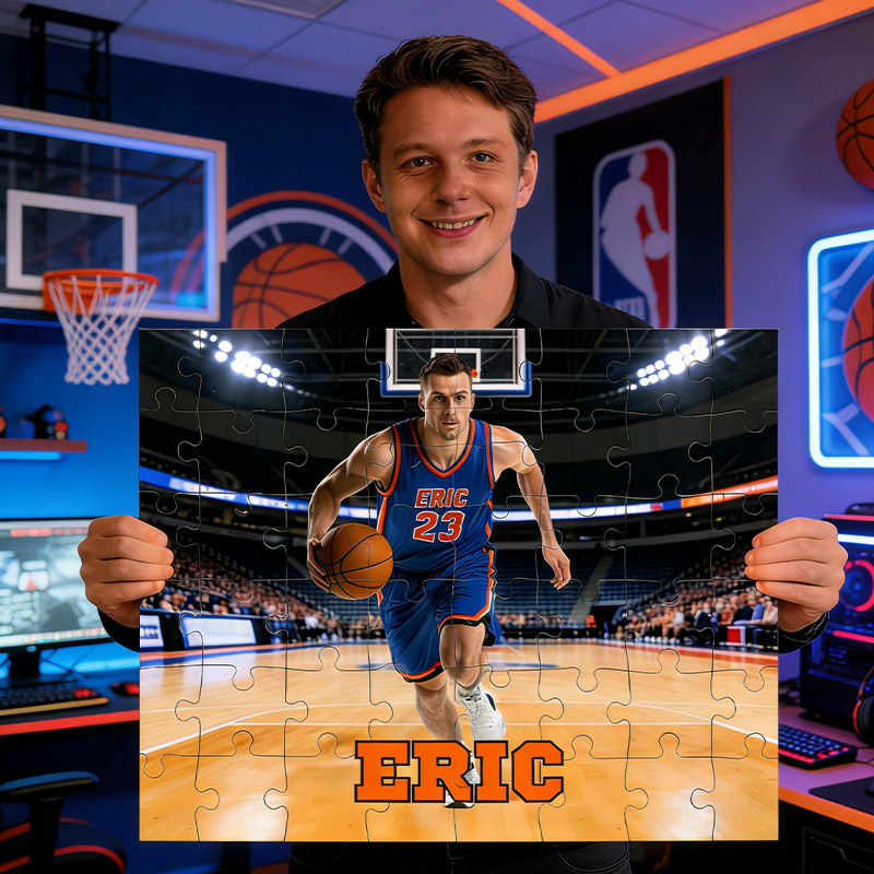 Personalized Basketball Puzzle College Basketball Player Custom Photo with Name The Perfect Gift for Basketball Enthusiasts