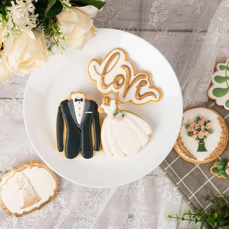 Personalized Wedding Cookie Cutters Tuxedo Wedding Dress Diamond Ring Cookie Cutters