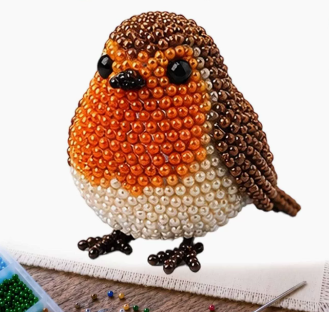 Personalized DIY Bead Bird Handmade Beading Kit Cute Animal Ornament Craft Gift For Adults Bird Lover Home Decor