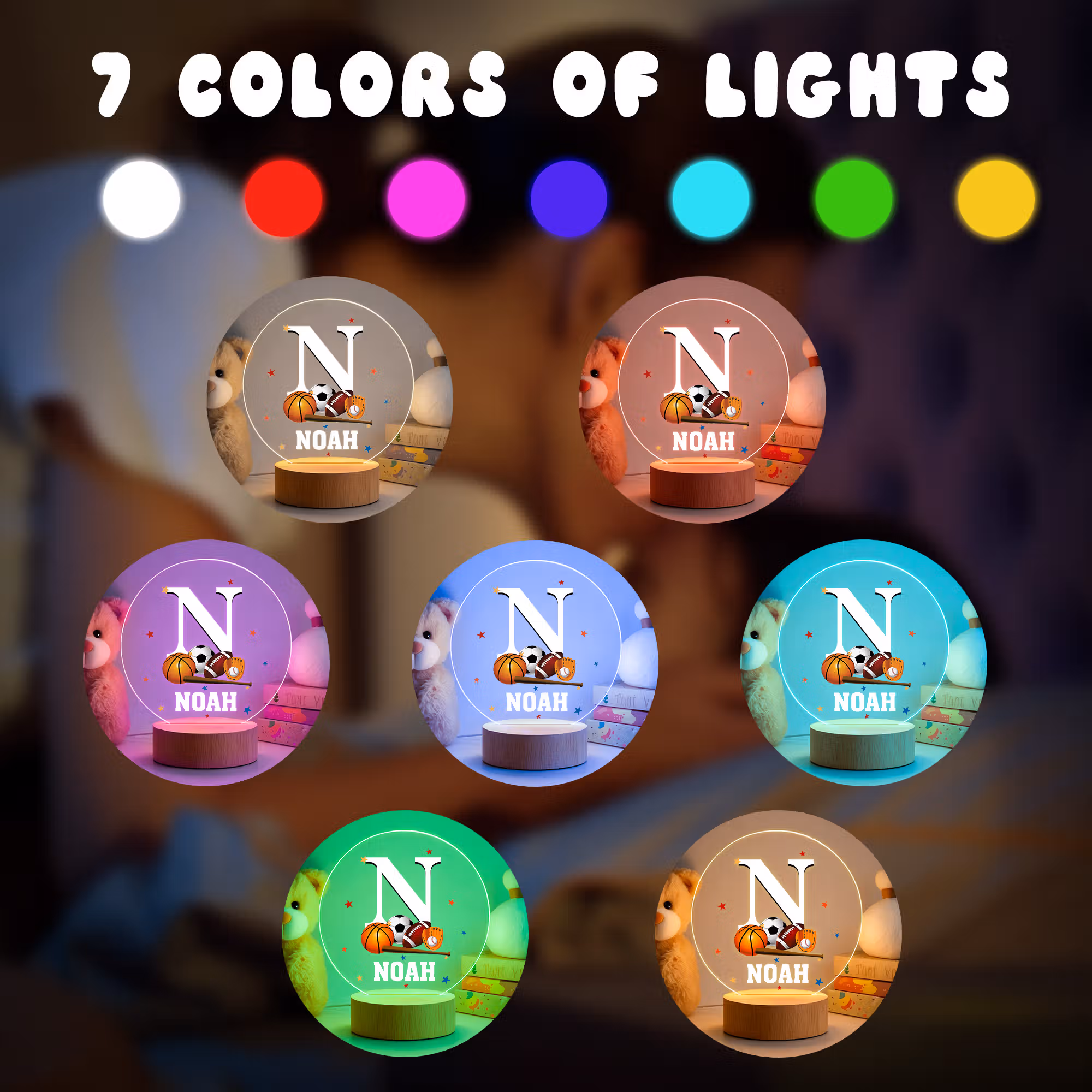 Personalized Soccer Themed Starry Sky Night Light USB LED Table Lamp Custom Name Children's Gift Bedroom Bedside Lamp Decoration