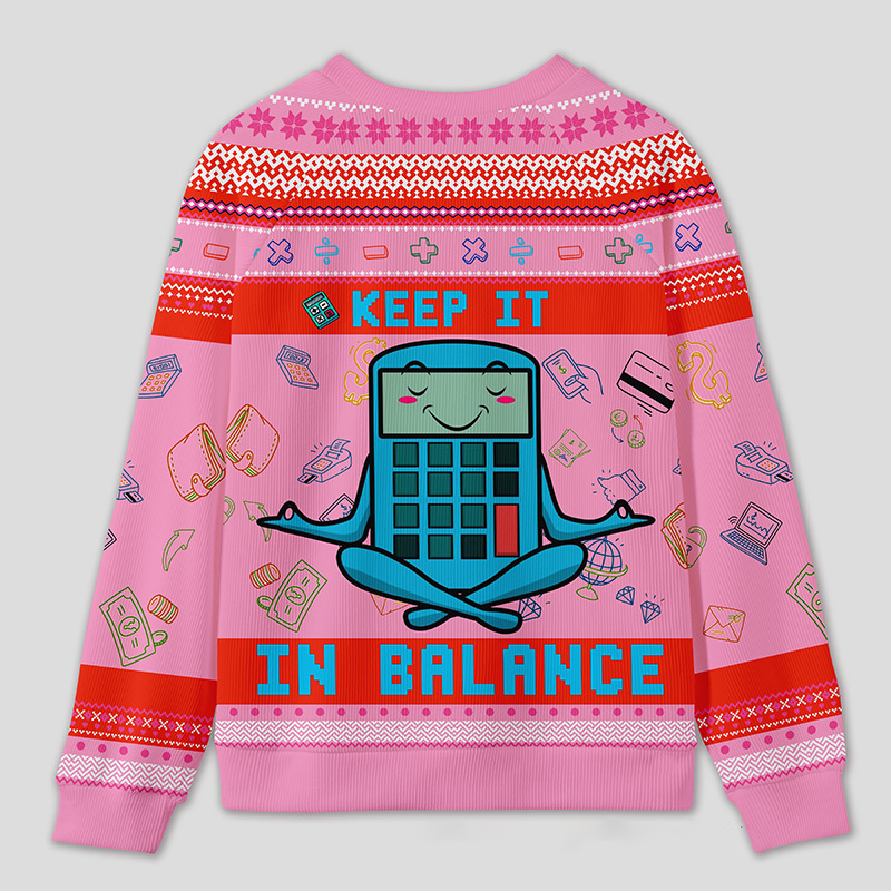 Personalized Funny Finance Yoga Ugly Sweater Office Holiday Party Gift for Accountants