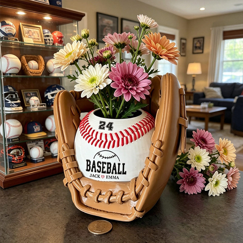 Personalized Baseball Ball Planter Gift Decoration Home Decor Unique Gift for Baseball Mom