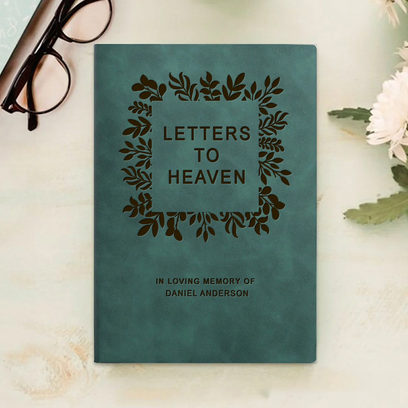 Personalized Letters to Heaven Memorial Prayer Journal A5 Leather Notebook with Name Sympathy Gift Remembrance Gift for Christians