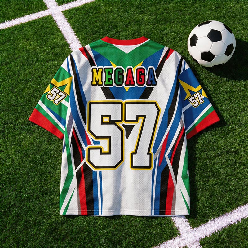 Personalized Football Mesh Jersey Colorful Sport Graphic Style Custom Name and Number for Football Fans