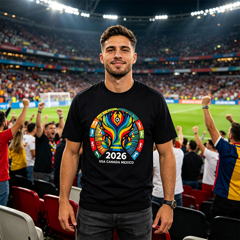 Personalized Football Cup T-Shirt 2026 USA Canada Mexico Football Match Tee Custom Name and Number Gift for Football Fans