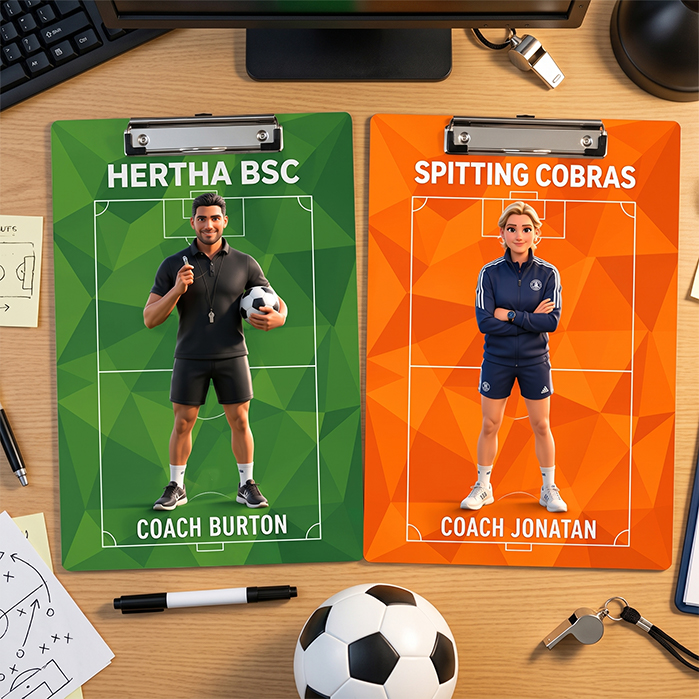 Personalized Animated Characters Clipboard Custom Photo Name Soccer Coach Gift for Coach Thanks Gift