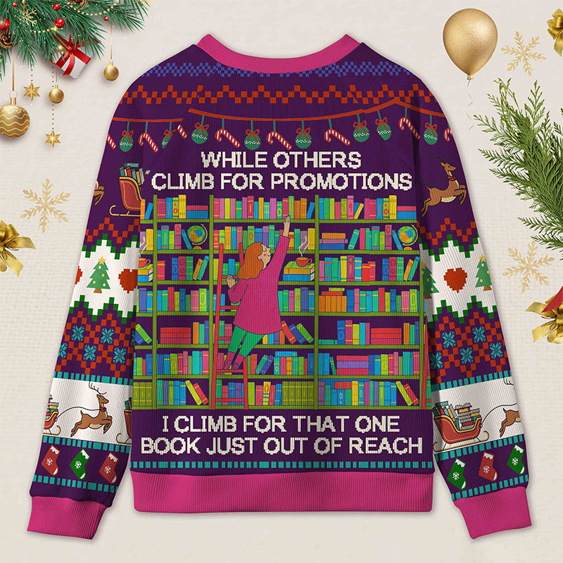 Personalized Book Passion Ugly Sweater Office Holiday Party Gift for Librarians