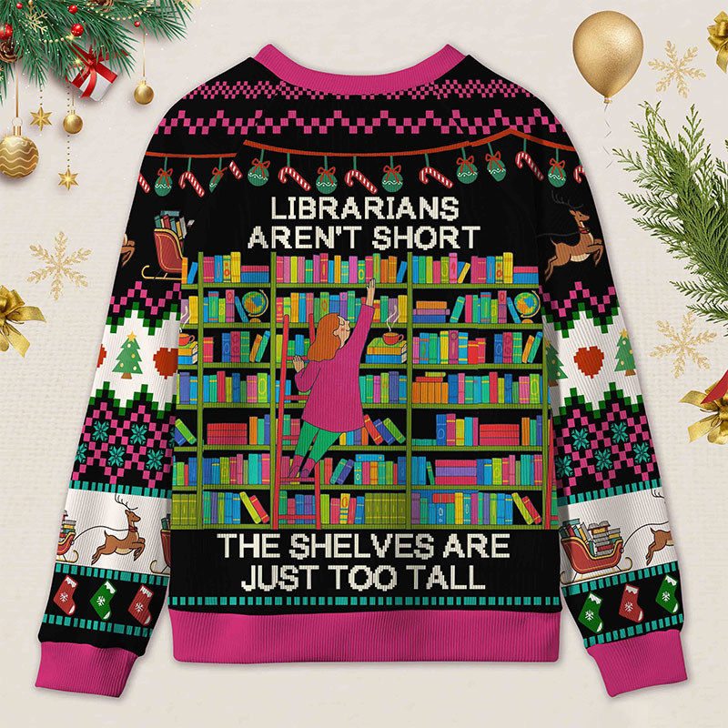 Personalized Shelf Crawler Funny Ugly Sweater Office Holiday Party Gift for Librarians