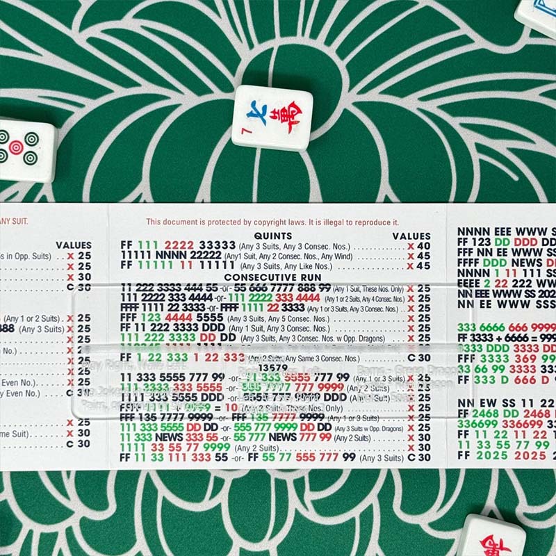 Mahjong Line Finder Reader with Rules Clear Mah Jongg Line Reader Mahj Rules Helper Mahjong Gifts Mahjong Accessories Mahj Line Guide