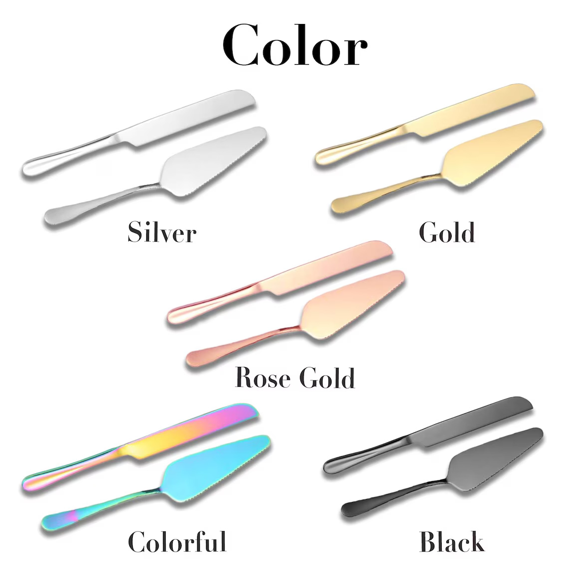 Personalized Wedding Cake Knife and Server Set Engraved Cake Cutting Utensils with Gift Box 