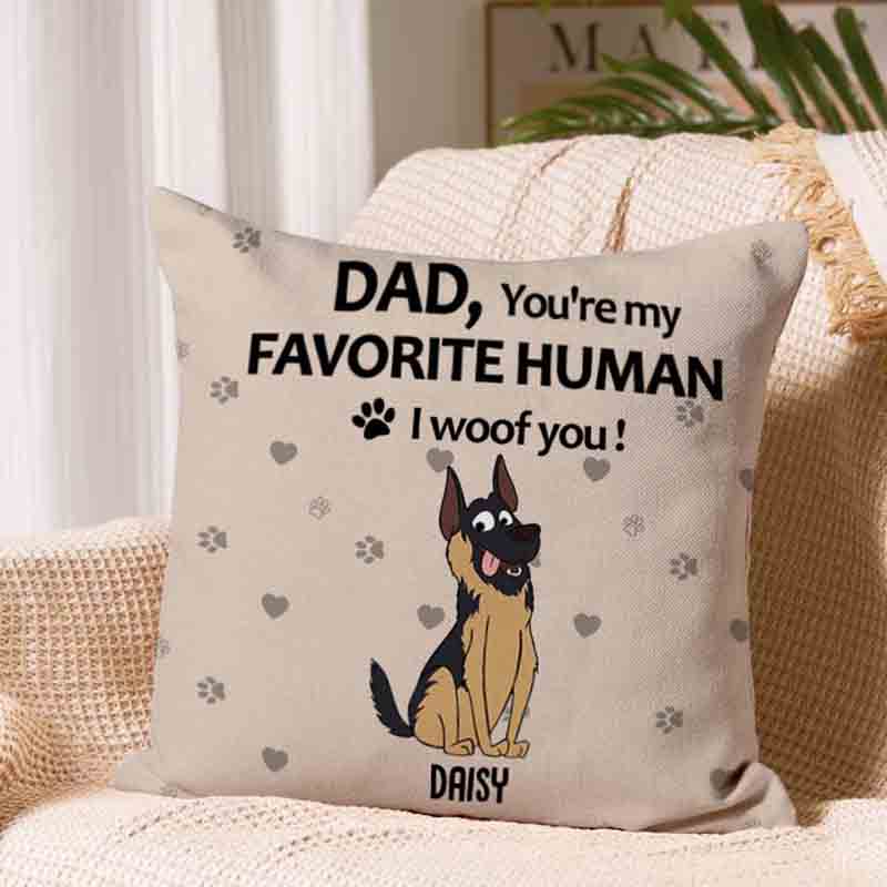 Personalized Dog Lover to My Favorite Human Dog Dad Throw Pillows