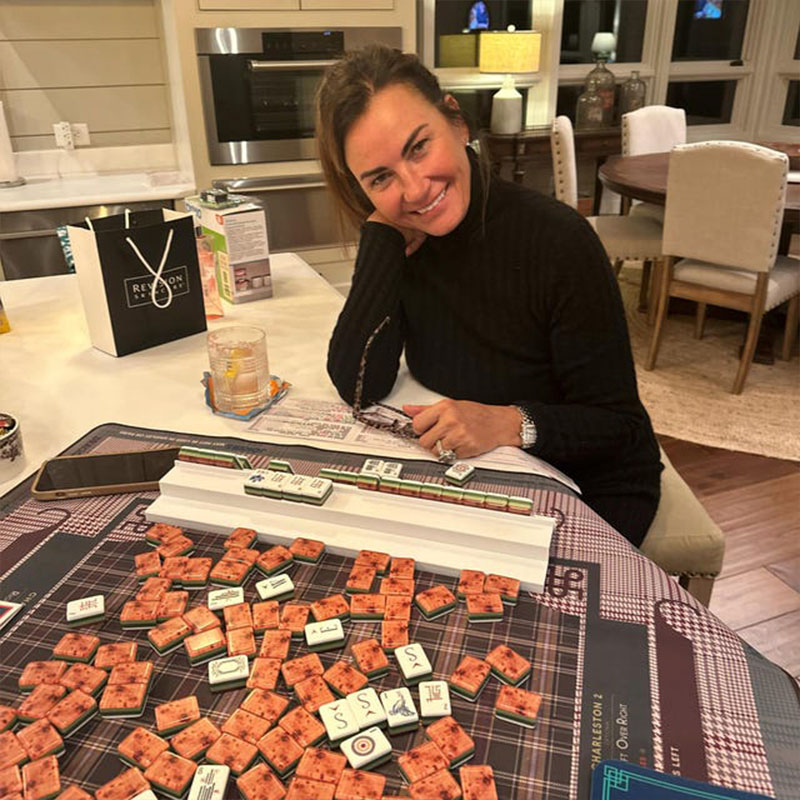 Siamese Mah Jongg Racks Double Handed Set with black Pushers Includes 2 racks and 2 pushers for American-Style Mahjong