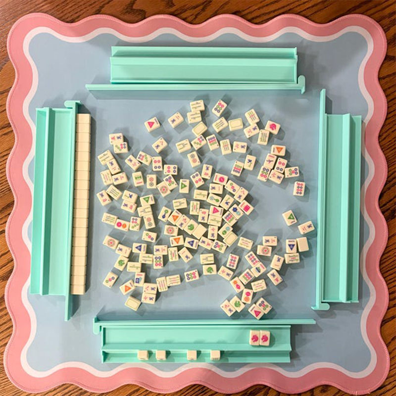 Set of 4 Travel Mahjong Racks with Pushers Multiple Colorways Tiles Not Included American Mahjong Travel Racks