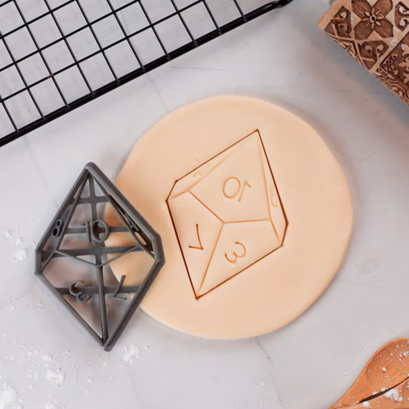 Personalized Gaming Dice Cookie Cutter 3D Printed Baking Supplies Fondant Tool Craft Stamp for Gamer Geek Lover