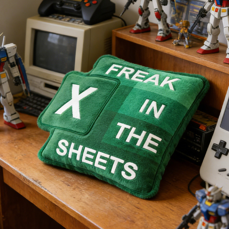 Personalized Graphic 3D Print Spreadsheet Office Humor Cushion Work From Home Decor Nerd Gift for Geek Lover