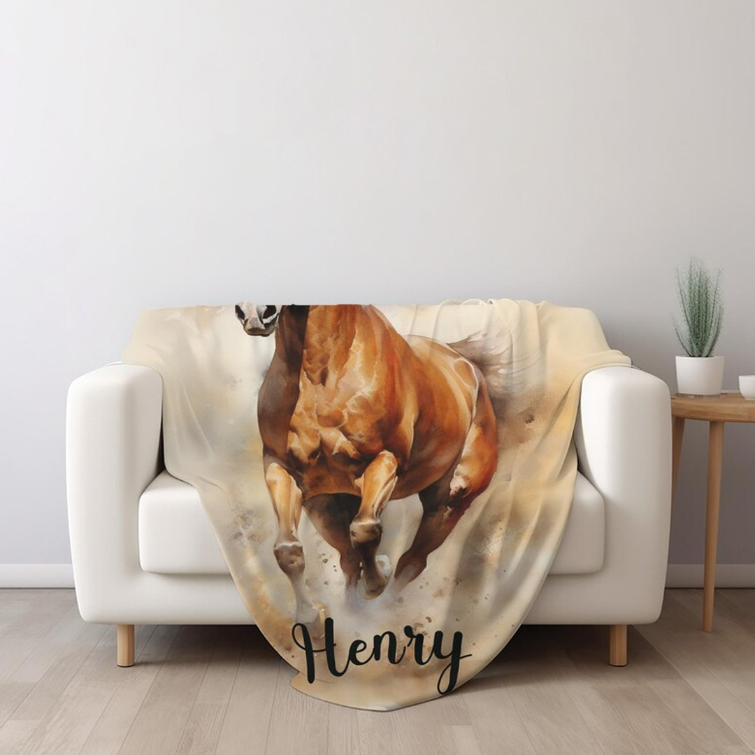 Personalized Riding Blanket Equestrian Horse Photo Custom Keepsake Blanket for Horse Enthusiast Family Blanket for Riding Lovers Equestrian Lovers