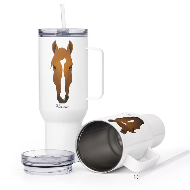 Personalized Horse Tumbler Riders Equestrian Gift for Riding Lover
