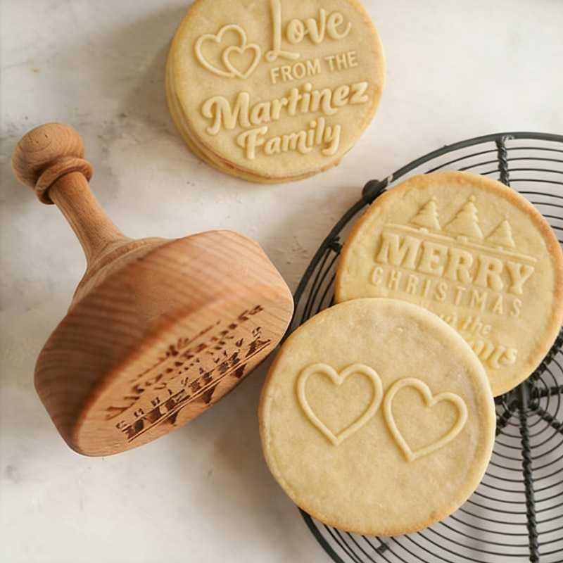 Personalized Chess Cookie Stamp 4-inch Wooden Biscuit Mold Baking Lover Gifts