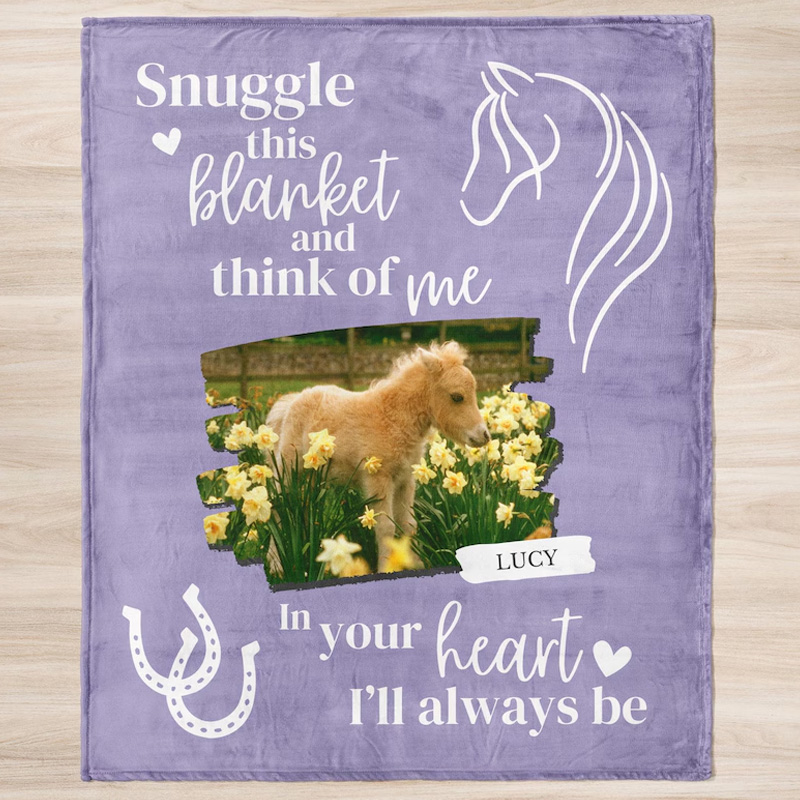 Personalized Blanket Horse Memorial Photo Blanket In Memory Of Horse Gift Throw Blanket for Riding Lovers Equestrian Lovers
