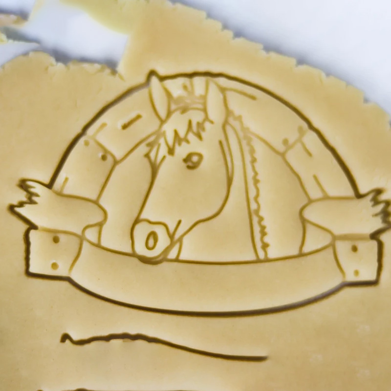 Personalized Horse Cookie Cutter 3D Printed Baking Supplies Fondant Tool Craft Stamp for Riding Lovers