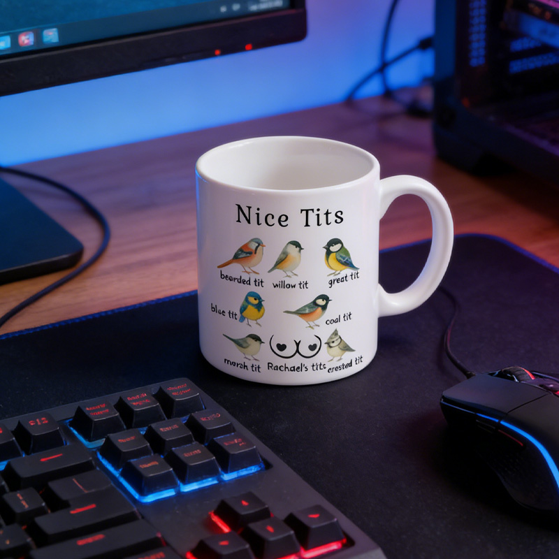 Personalized Funny Bird Nerd Mug Nice Tits Coffee Cup Mug Unique Office Worker Coffee Cup for Nerdy Geek Lover