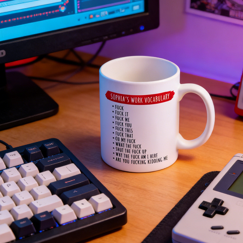 Personalized Funny Nerd Sarcastic Work Vocabulary Coffee Cup Mug Unique Office Worker Coffee Cup for Nerdy Geek Lover