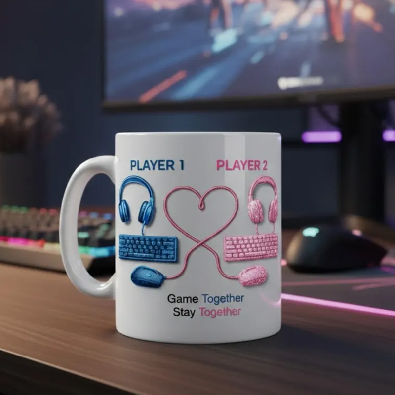 Personalized Game Together Stay Together Couple Mug Coffee Cup for Nerdy Geek Lover