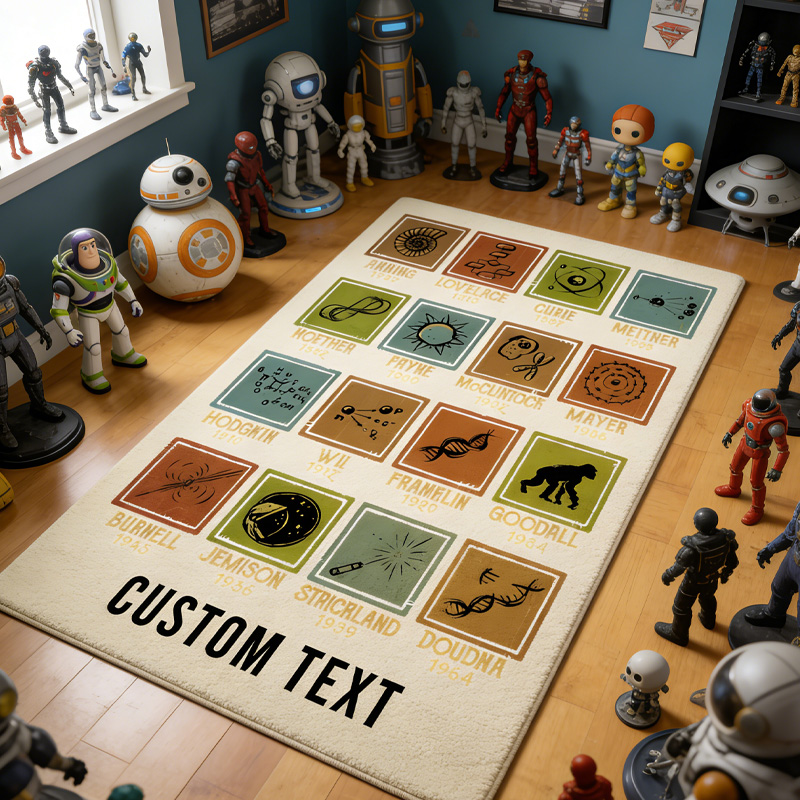 Personalized Biology Graphic Rug Doormat Kids Nerd Bedroom Playroom Rug Gifts for Geek Lover