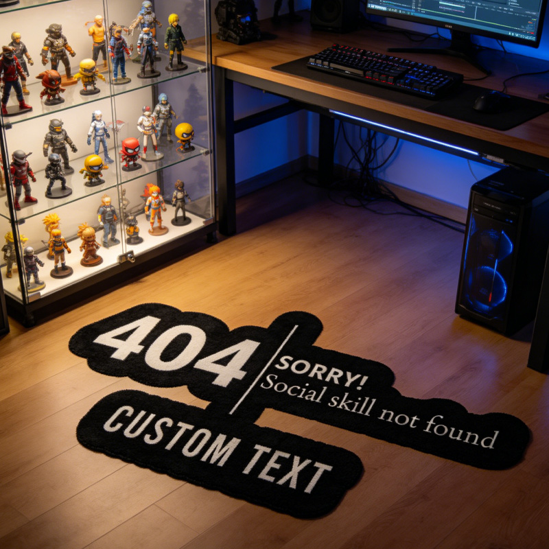 Personalized Funny Webpage Error Graphic Rug Doormat Kids Nerd Bedroom Playroom Rug Gifts for Geek Lover