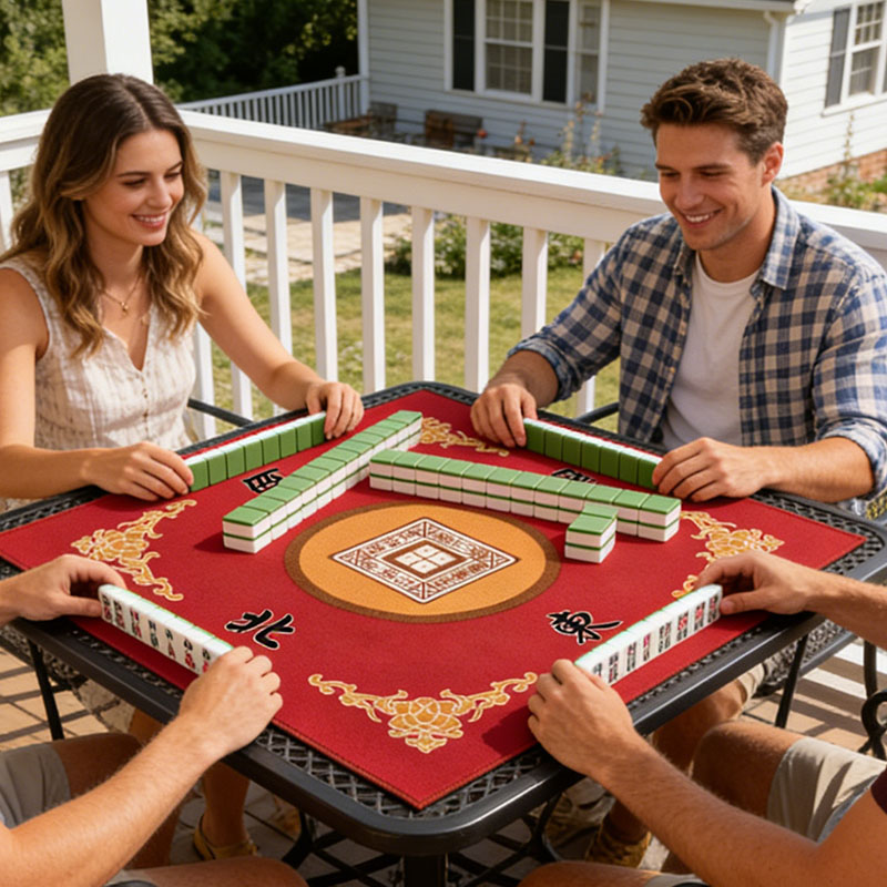 Table Cover for Mahjong Poker Card Games Board Games Tile Game and Dominoes 31.1 Inches Roll up Gaming Mat Synthetic Fiber Felt and Rubber Surface Travel Portable Playing