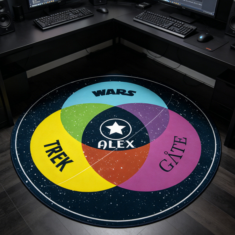 Personalized Space War Gate Graphic Rug Doormat Kids Nerd Bedroom Playroom Rug Gifts for Geek Lover