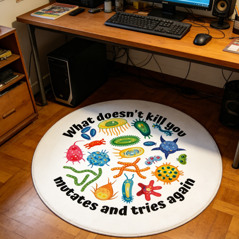 Personalized Nerdy Bacteria Theme Graphic Rug Doormat Kids Nerd Bedroom Playroom Rug Gifts for Geek Lover