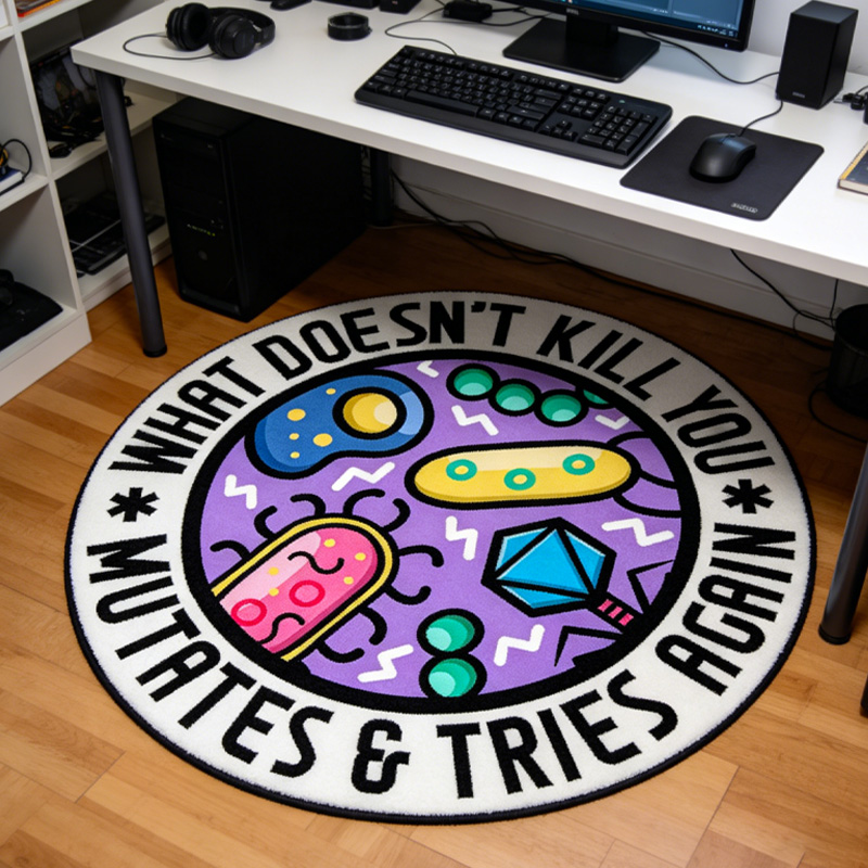 Personalized Nerdy Bacteria Theme Graphic Rug Doormat Kids Nerd Bedroom Playroom Rug Gifts for Geek Lover