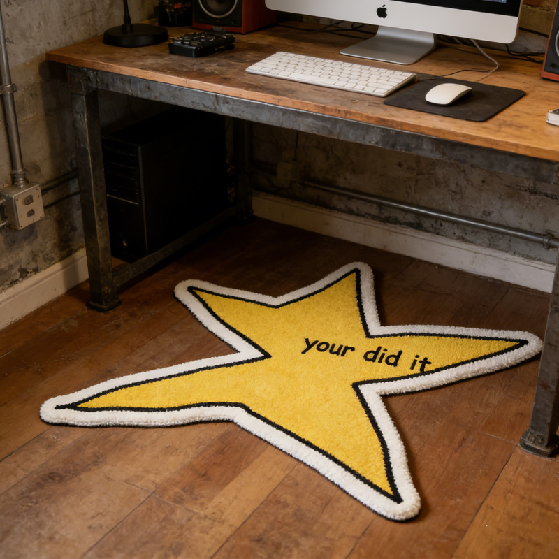 Personalized You Did It Star Graphic Rug Doormat Kids Nerd Bedroom Playroom Rug Gifts for Geek Lover