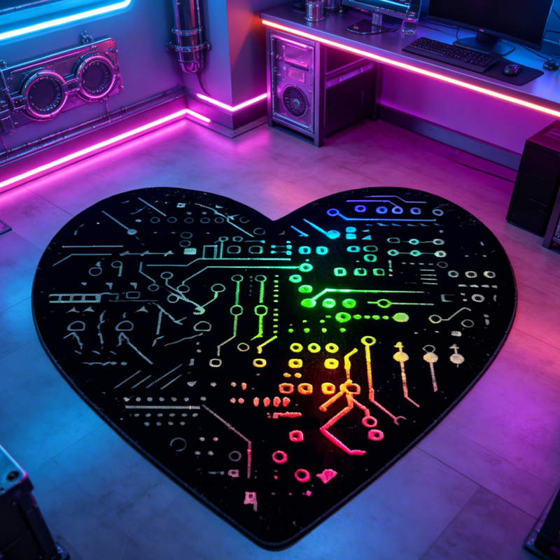 Personalized Punk Circuit Board Graphic Rug Doormat Kids Nerd Bedroom Playroom Rug Gifts for Geek Lover