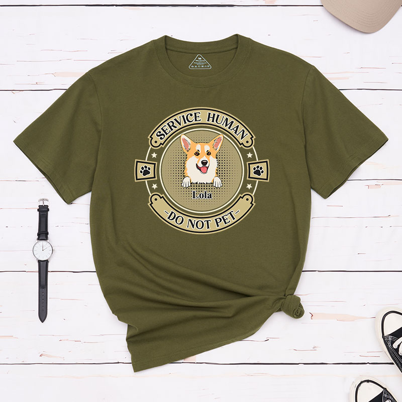 Personalized Dog Lover Retro Service Human do Not Pet T-Shirt